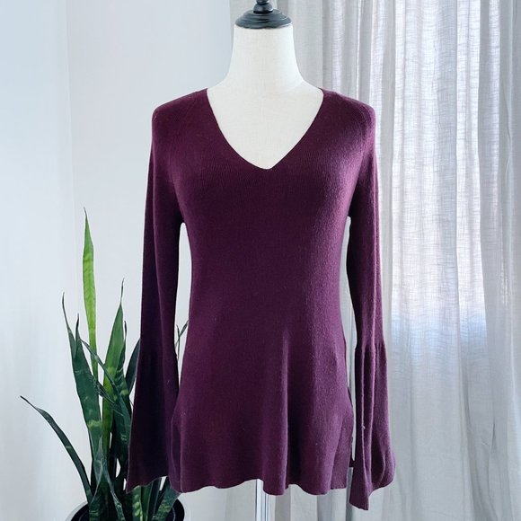 J Crew Peplum Sleeve V-Neck Sweater Top Size Small - Picture 3 of 11